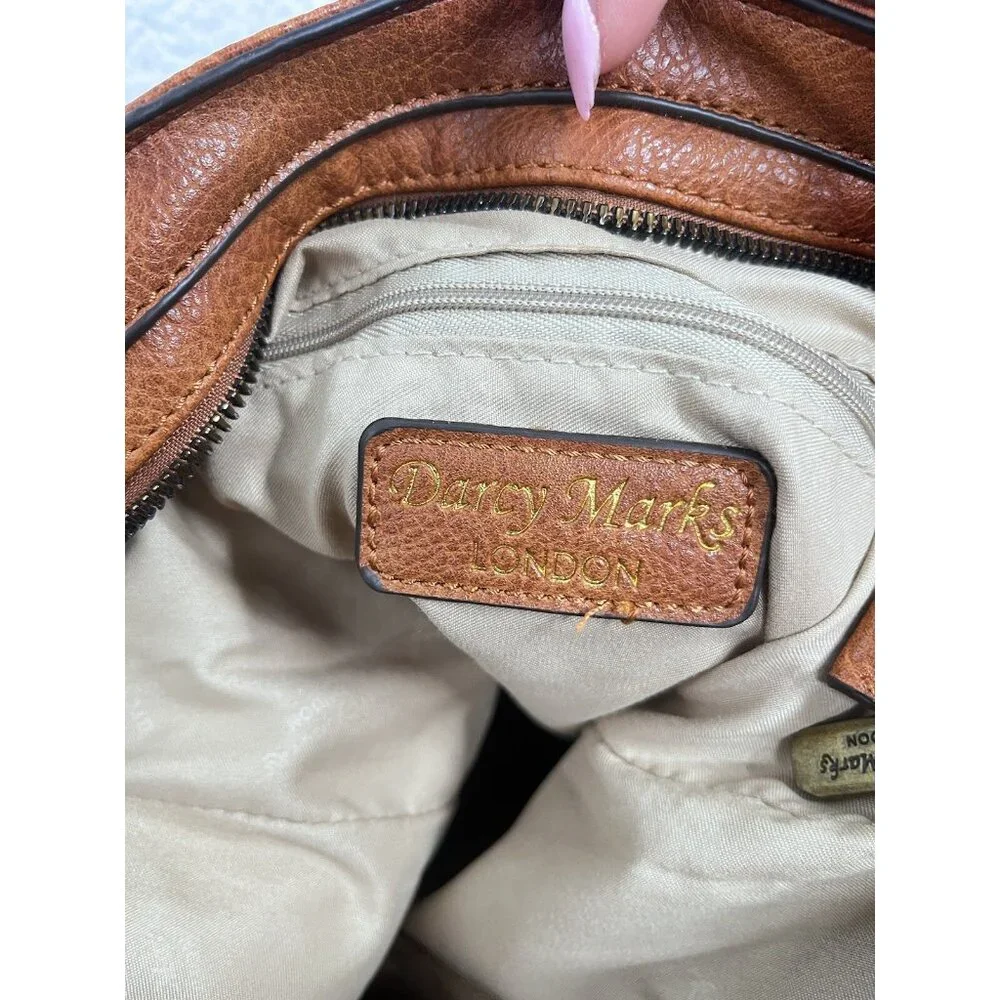 Darcy Marks London Vegan Brown Pebbled Leather Shoulder Tote Bag - Picture 15 of 16